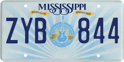 MS license plate ZYB844