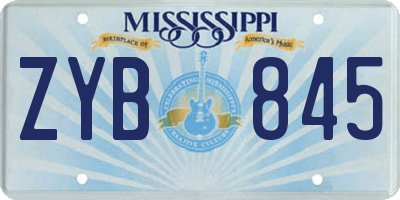 MS license plate ZYB845