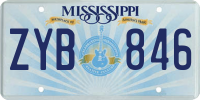 MS license plate ZYB846