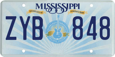 MS license plate ZYB848