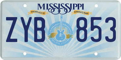 MS license plate ZYB853