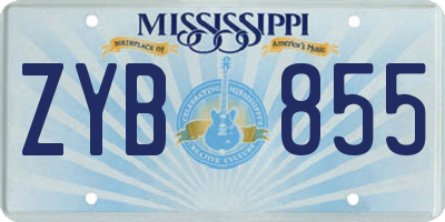 MS license plate ZYB855