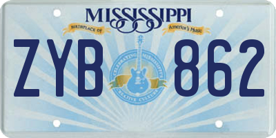 MS license plate ZYB862