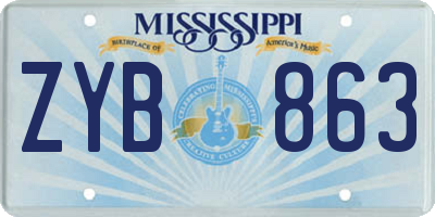 MS license plate ZYB863