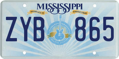 MS license plate ZYB865