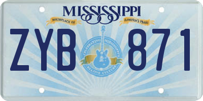 MS license plate ZYB871