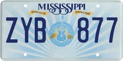MS license plate ZYB877
