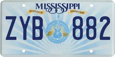 MS license plate ZYB882
