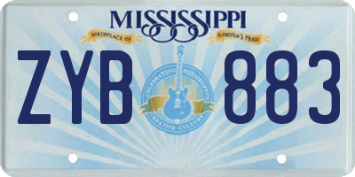 MS license plate ZYB883
