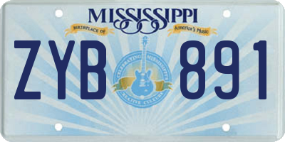 MS license plate ZYB891