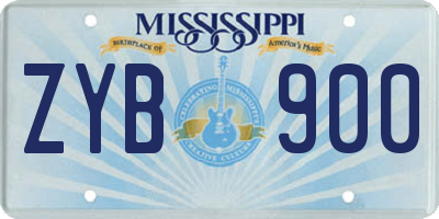 MS license plate ZYB900