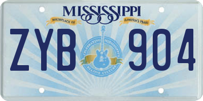 MS license plate ZYB904