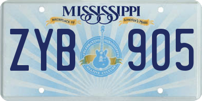 MS license plate ZYB905