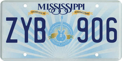 MS license plate ZYB906