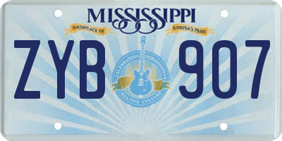 MS license plate ZYB907