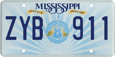 MS license plate ZYB911