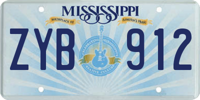 MS license plate ZYB912