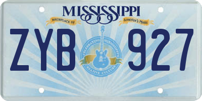 MS license plate ZYB927