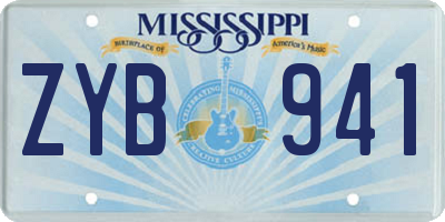 MS license plate ZYB941