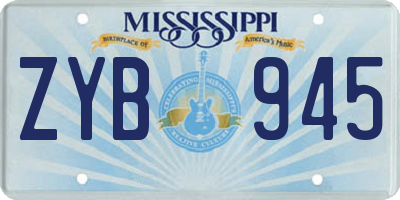 MS license plate ZYB945