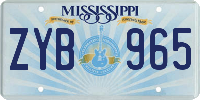 MS license plate ZYB965