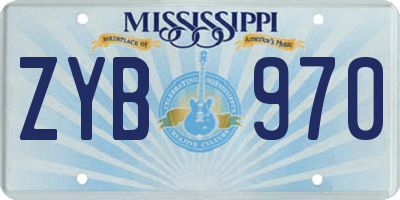 MS license plate ZYB970