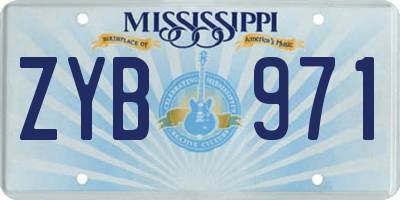 MS license plate ZYB971