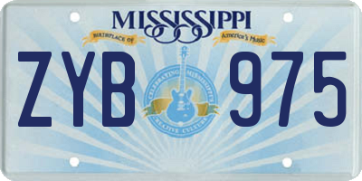 MS license plate ZYB975