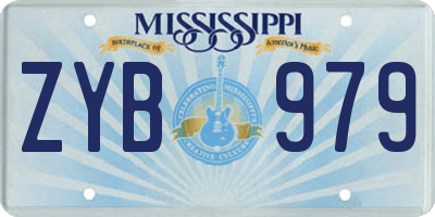 MS license plate ZYB979