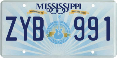MS license plate ZYB991