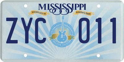 MS license plate ZYC011
