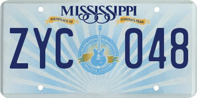 MS license plate ZYC048