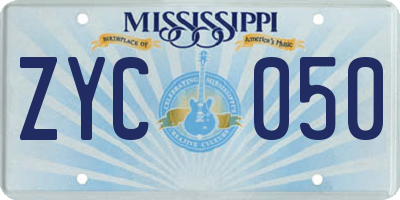 MS license plate ZYC050