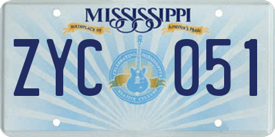 MS license plate ZYC051