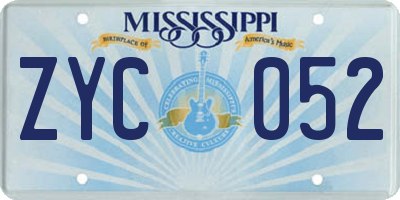 MS license plate ZYC052