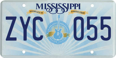 MS license plate ZYC055