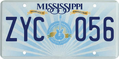 MS license plate ZYC056