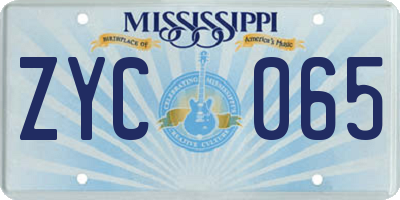 MS license plate ZYC065