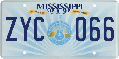 MS license plate ZYC066