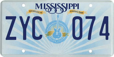 MS license plate ZYC074