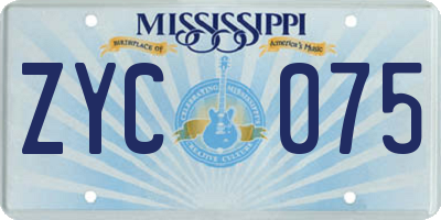 MS license plate ZYC075