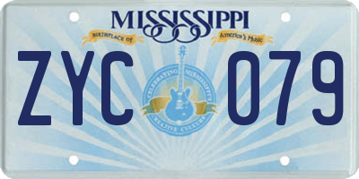 MS license plate ZYC079