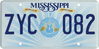 MS license plate ZYC082