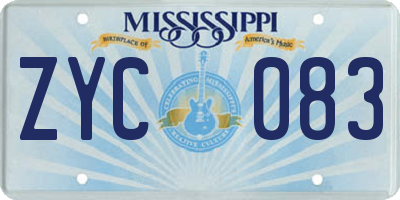 MS license plate ZYC083