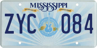 MS license plate ZYC084