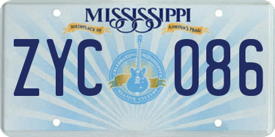 MS license plate ZYC086
