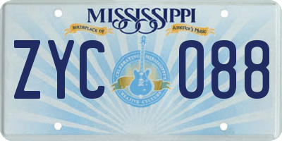 MS license plate ZYC088