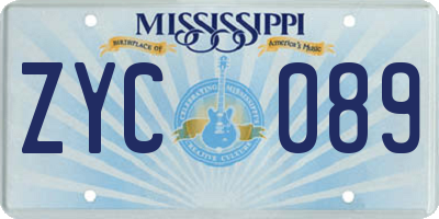 MS license plate ZYC089