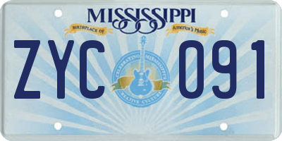 MS license plate ZYC091