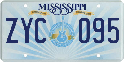MS license plate ZYC095